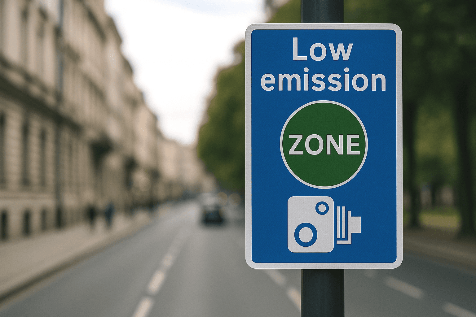 Waarschuwingsbord lage-emissiezone